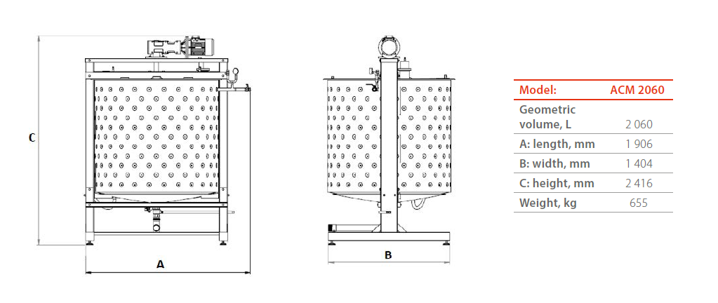 Mixing vessel | Mixing tank | Storage mixing tank ACM 2060 scheme