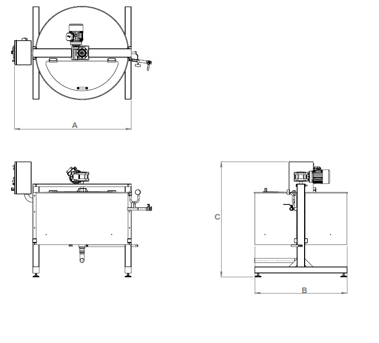 Steam jacketed kettle with stirrer UVK 300 - NORMIT